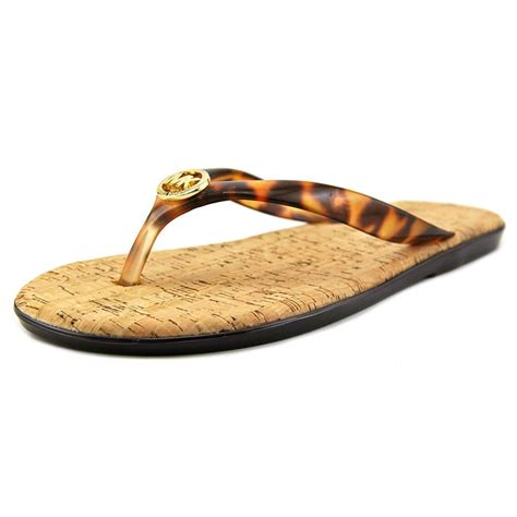 michael kors brown and gold flip flops|michael kors flip flops sale.